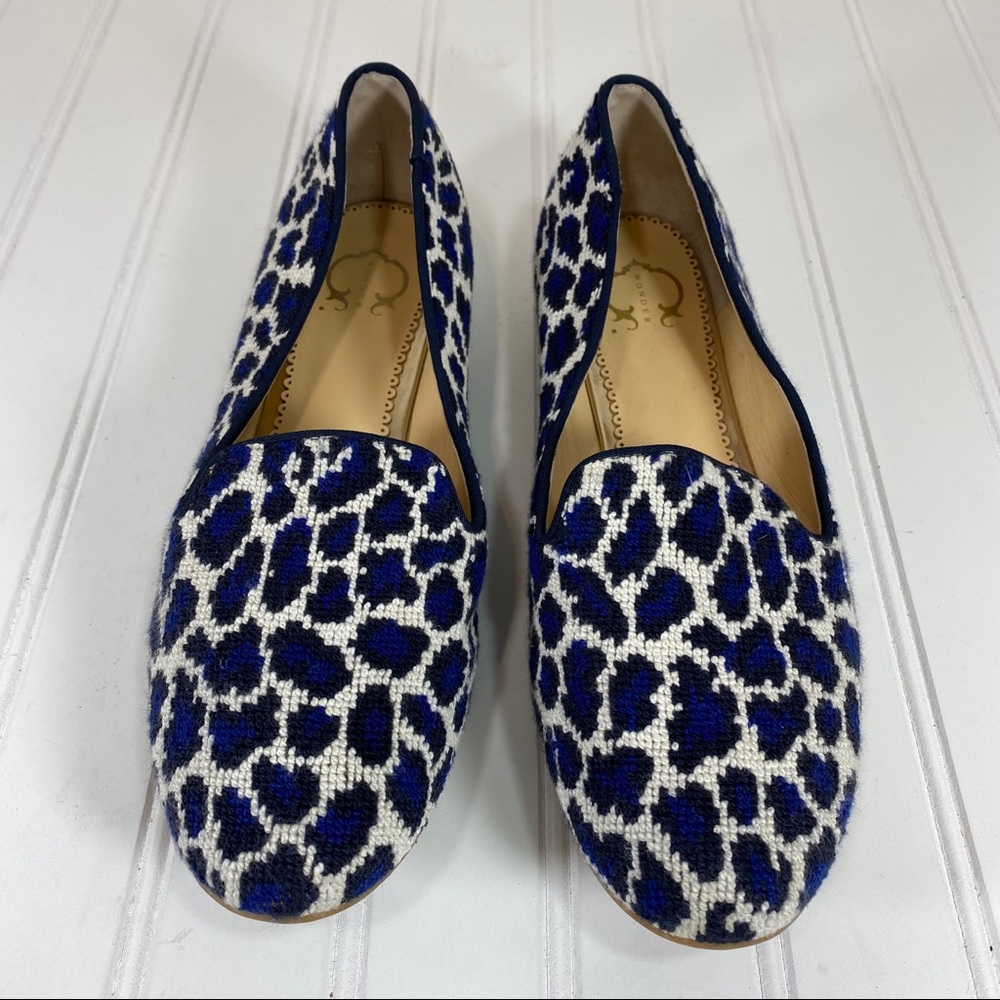 C.Wonder Blue/Black Animal Print flats - Picture 2 of 9
